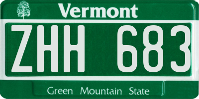 VT license plate ZHH683