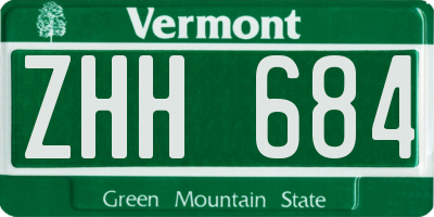VT license plate ZHH684