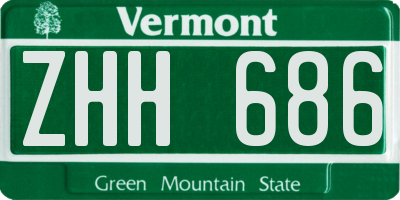 VT license plate ZHH686