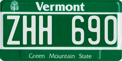 VT license plate ZHH690