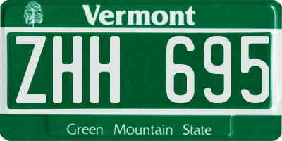 VT license plate ZHH695