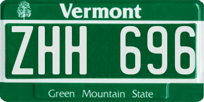 VT license plate ZHH696