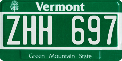 VT license plate ZHH697