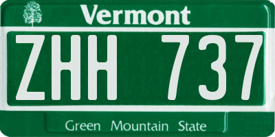 VT license plate ZHH737