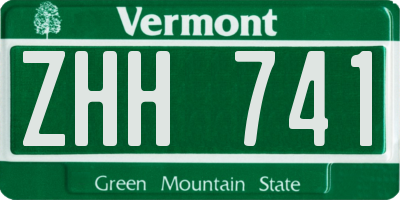 VT license plate ZHH741