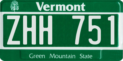 VT license plate ZHH751