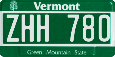 VT license plate ZHH780