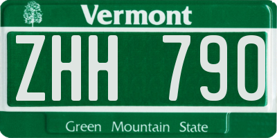 VT license plate ZHH790