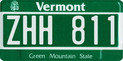 VT license plate ZHH811
