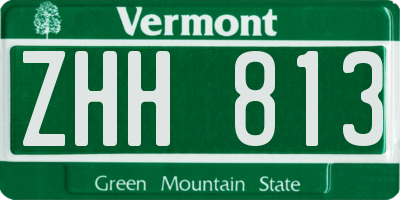VT license plate ZHH813