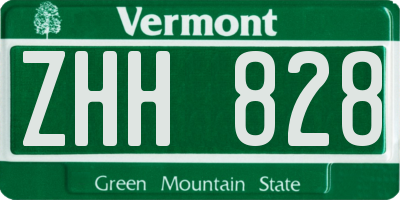 VT license plate ZHH828