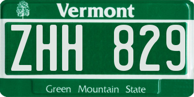 VT license plate ZHH829