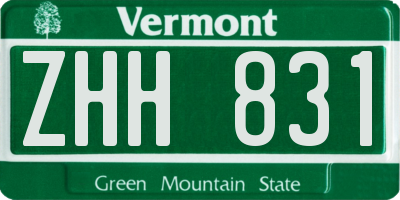 VT license plate ZHH831
