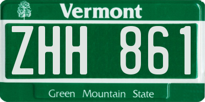 VT license plate ZHH861