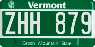 VT license plate ZHH879