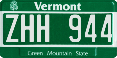 VT license plate ZHH944