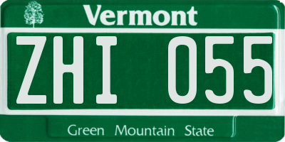 VT license plate ZHI055