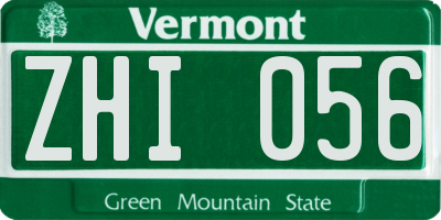 VT license plate ZHI056