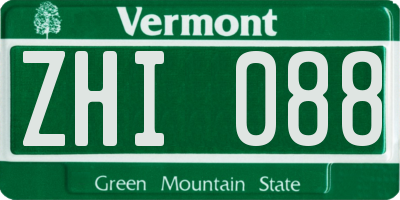 VT license plate ZHI088