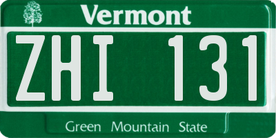 VT license plate ZHI131
