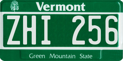 VT license plate ZHI256