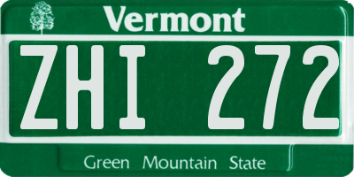VT license plate ZHI272