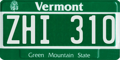 VT license plate ZHI310