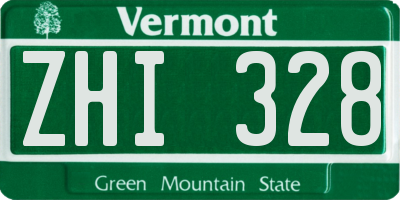VT license plate ZHI328