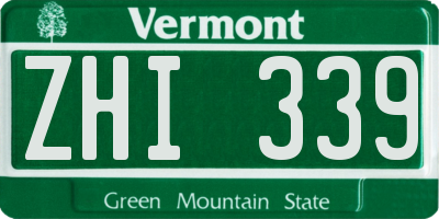 VT license plate ZHI339