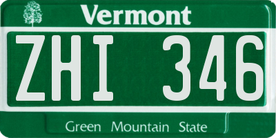 VT license plate ZHI346