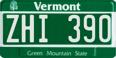 VT license plate ZHI390