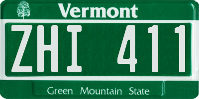 VT license plate ZHI411