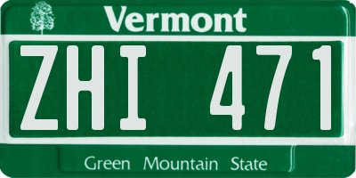 VT license plate ZHI471
