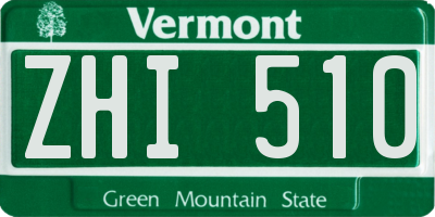 VT license plate ZHI510