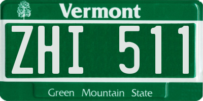 VT license plate ZHI511