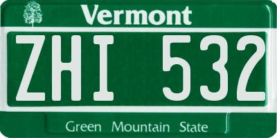 VT license plate ZHI532