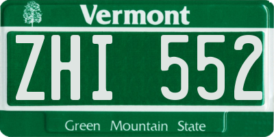 VT license plate ZHI552