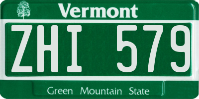VT license plate ZHI579