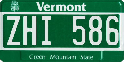 VT license plate ZHI586