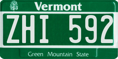 VT license plate ZHI592