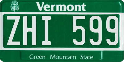 VT license plate ZHI599