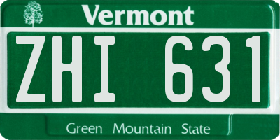VT license plate ZHI631