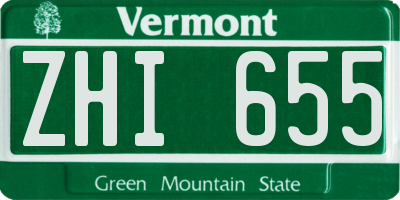 VT license plate ZHI655