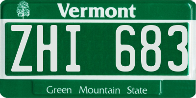 VT license plate ZHI683