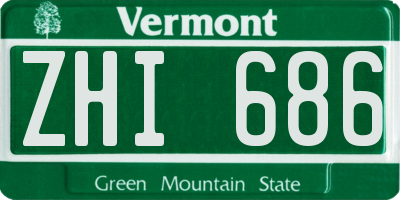 VT license plate ZHI686