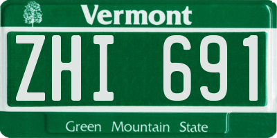VT license plate ZHI691