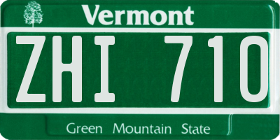 VT license plate ZHI710