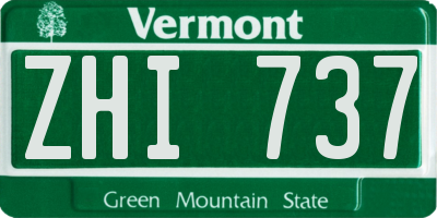 VT license plate ZHI737