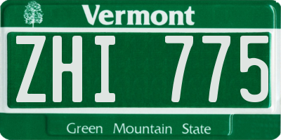 VT license plate ZHI775