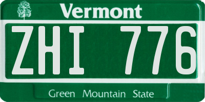 VT license plate ZHI776